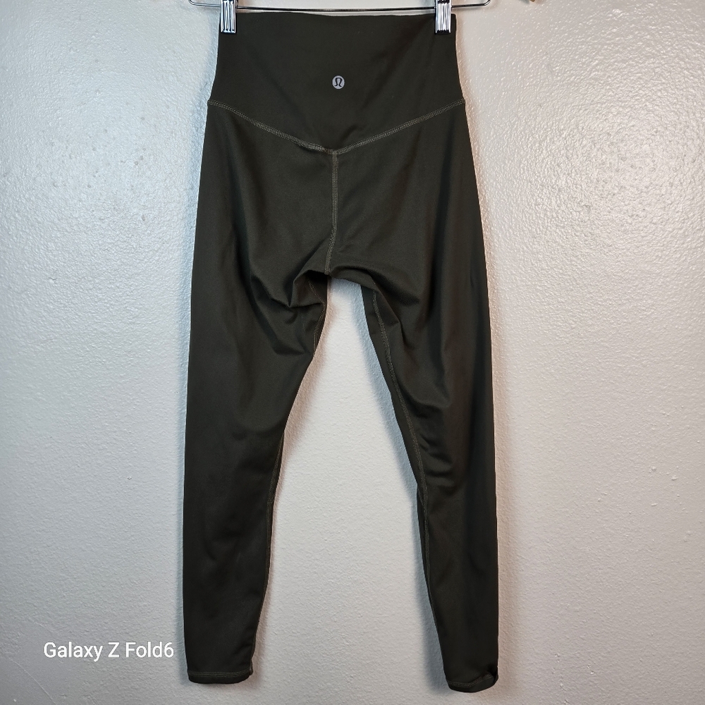 Lululemon‎ Olive Green High Rise Leggings Size 4 (Based on Measurements) Yoga
